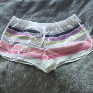 Victoria's Secret Pink and White Striped Pajama Shorts